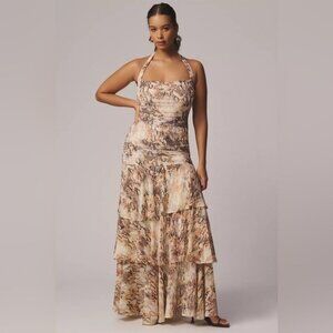 NWT Size XL - AFRM Sleeveless Square-Neck Tiered Midi Dress (NWT US$ 158)